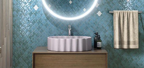 Цвет раковины как акцент в интерьере