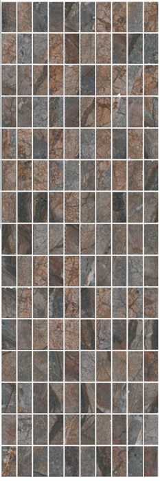 MM12143 Декор Театро коричневый мозаичный 25x75x9 - фото 39769