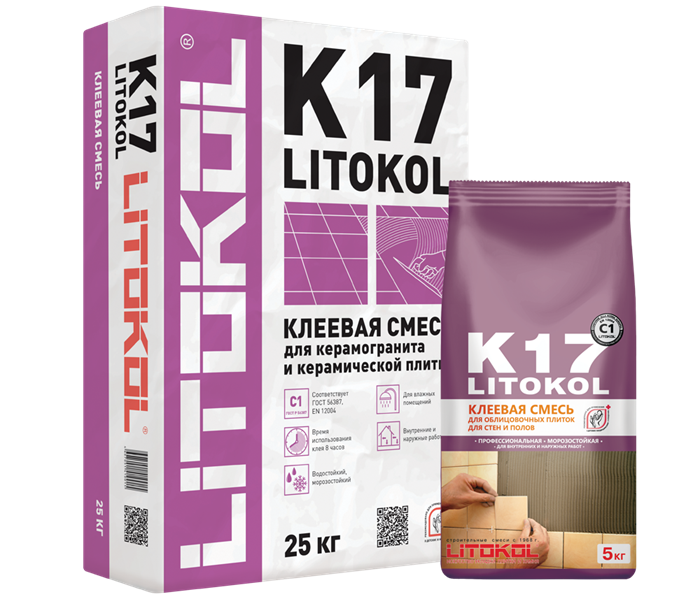 LITOKOL K17 (C1) серый мешок 25 кг NEW - фото 54767