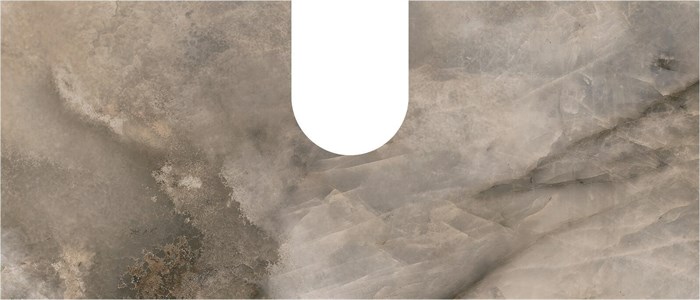 COb.VT279\56 Спец.дек.изделие CONO (задняя стенка) из Onice бежевый 55, с вырезом под сифон - фото 62785