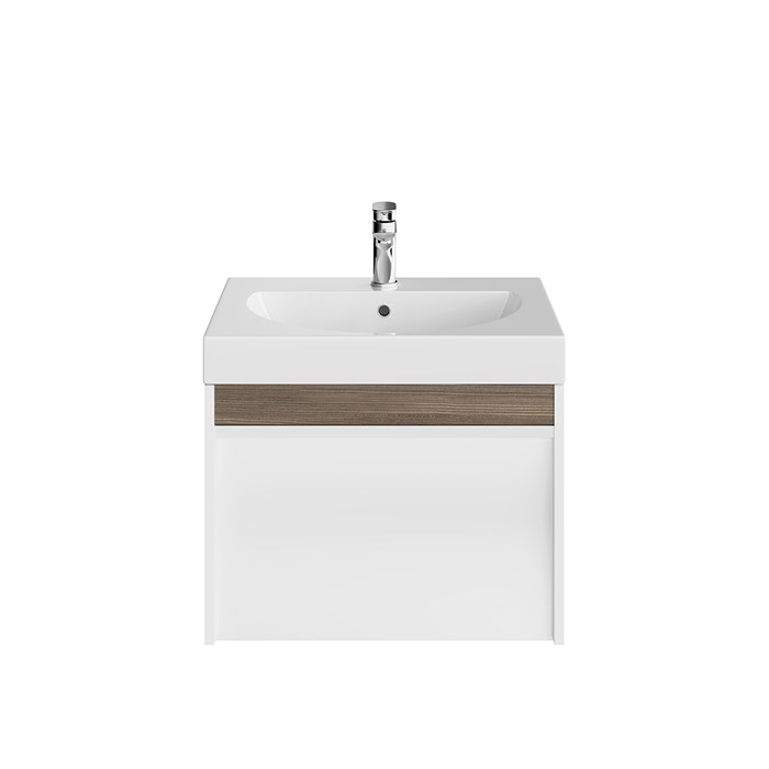 MO.60.1+1\WHT Тумба MODULA подвесная 60 с ящиком 1+1, белая глянцевая - фото 63004