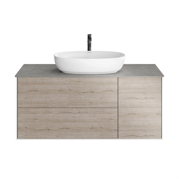 PLB.M.120.3\OAK.O Тумба PLAZA Modern, подвесная 120 см, 3 выдвижных ящика, дуб Орегон - фото 63235