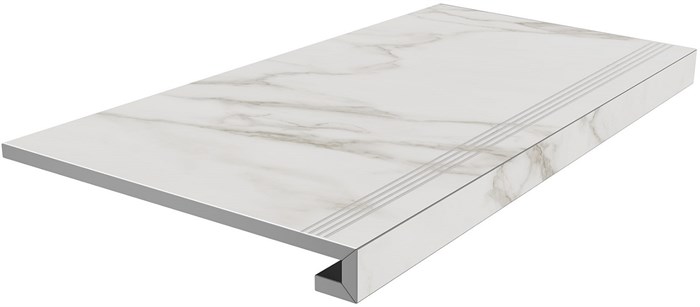 SG850192R/GCF Ступень клееная Монте Тиберио серый светлый лаппатированный 33x80x0,9 - фото 74802
