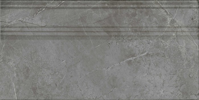 FME031R Плинтус Риальто серый тёмный глянцевый обрезной 20x40x1,6 - фото 75165
