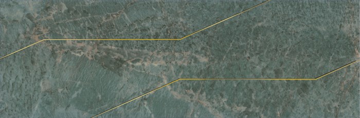 OS/C214/13116TR Декор Эвора зеленый глянцевый обрезной 30x89,5x0,9 - фото 80856