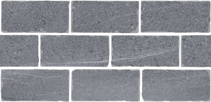 BR023T Бордюр Роверелла серый мозаичный 34,5x14,7x0,9 - фото 80931