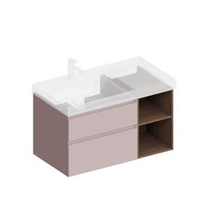 {{photo.Alt || photo.Description || 'CUB.90.2Lh/MAL.N Тумба CUBO левая подвесная с ящиками 90, мальва матовая- структ.орех'}}