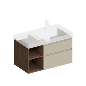 {{photo.Alt || photo.Description || 'CUB.90.2Rh/LIM.N Тумба CUBO правая подвесная с ящиками 90, лимо матовая- структ.орех'}}