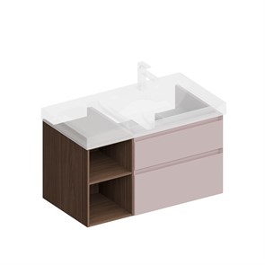 {{photo.Alt || photo.Description || 'CUB.90.2Rh/MAL.N Тумба CUBO правая подвесная с ящиками 90, мальва матовая- структ.орех'}}