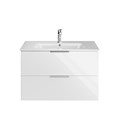 PI.F.85\WHT Тумба PIANO 85 см, 2 ящика, белый глянец - фото 63085