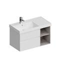 CUB.90Lh/WHT.M Тумба CUBO левая подвесная с ящиками 90, белая матовая - фото 74349